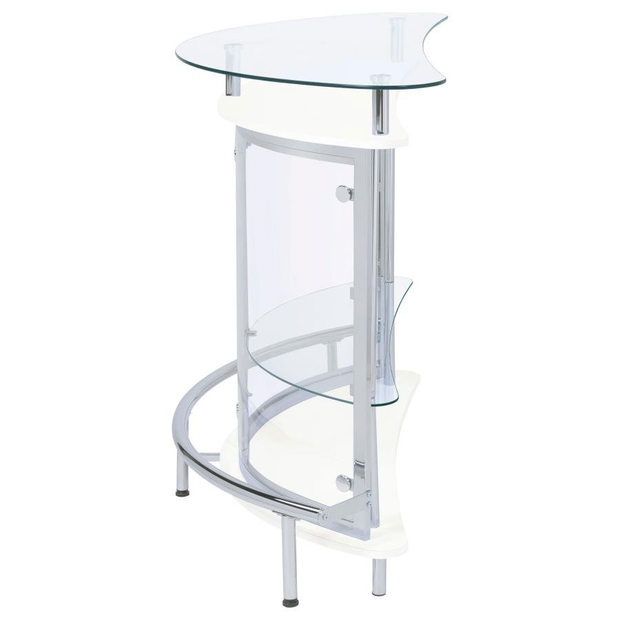 Amarillo Freestanding Glass Top Home Bar Wine Cabinet White - Image 3