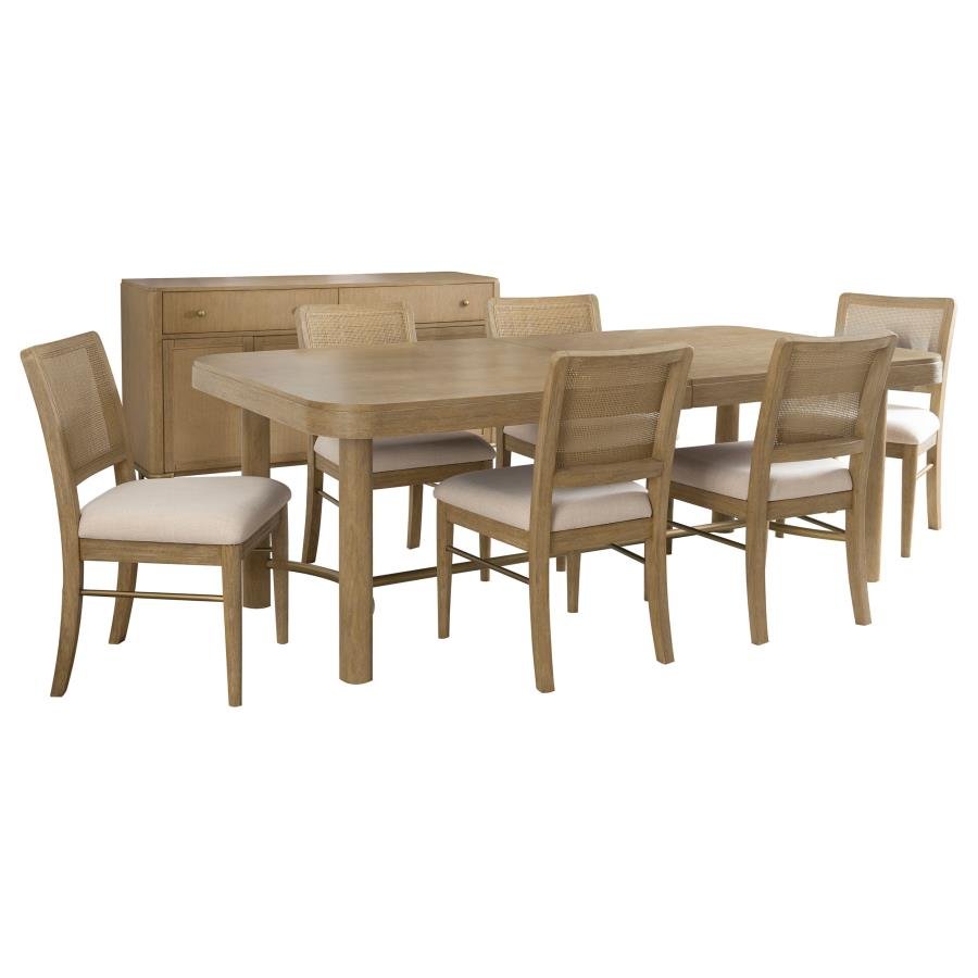 Arini 7-piece Extension Leaf Dining Table Set Sand Wash - Image 2