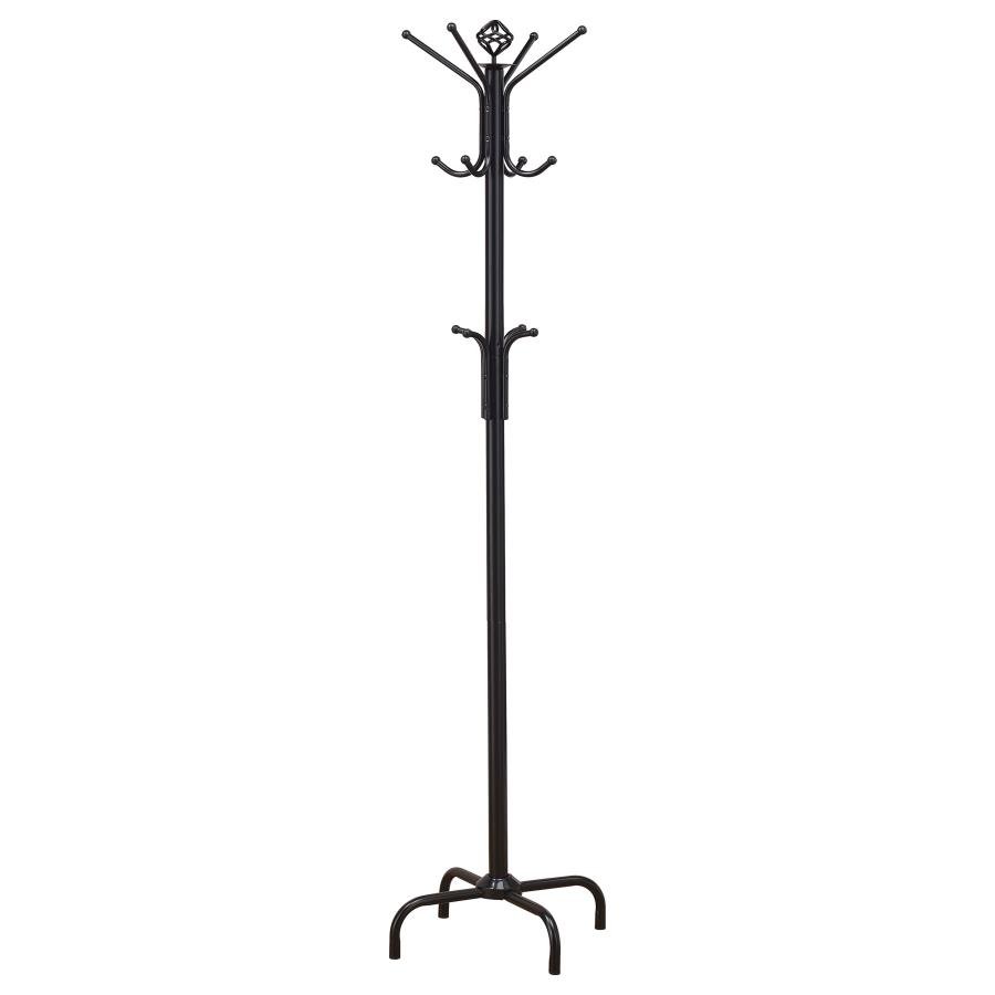 Riona 6 Hook Freestanding Wood Coat Rack Hat Hanger Merlot - Image 2
