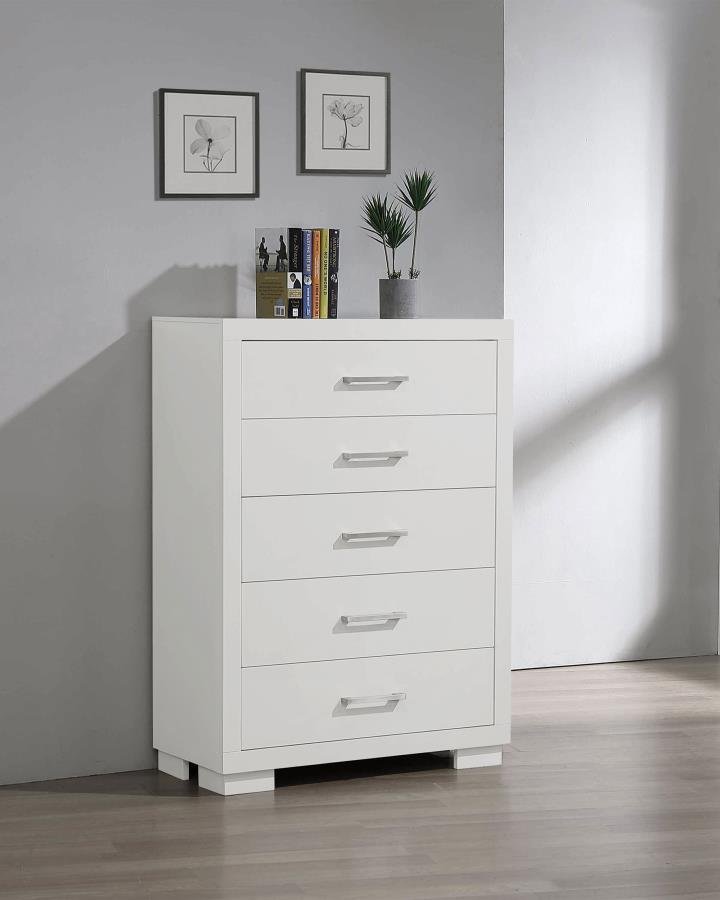 Jessica 5-drawer Bedroom Chest Snow White - Image 2