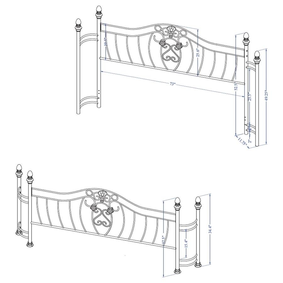 Sydney Eastern King Headboard and Footboard Brushed Gold - Image 4