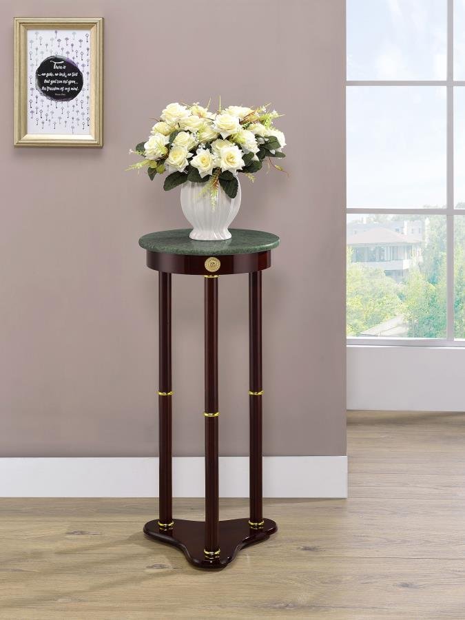Edite Round Marble Top Plant Stand Merlot - Image 2