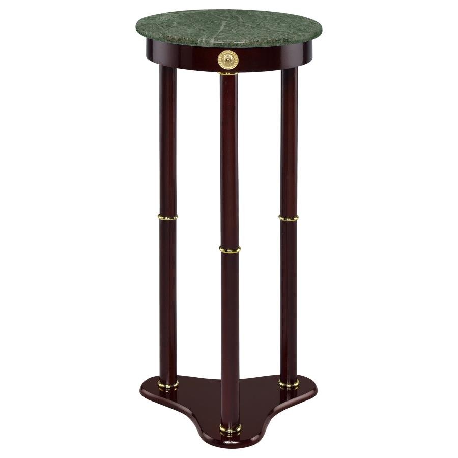 Edite Round Marble Top Plant Stand Merlot