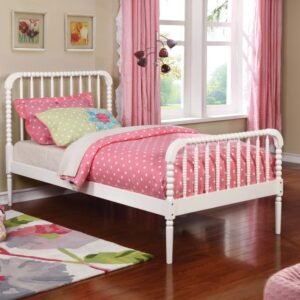 Jones Wood Twin Open Frame Bed White