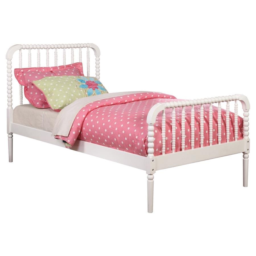 Jones Wood Twin Open Frame Bed White - Image 2