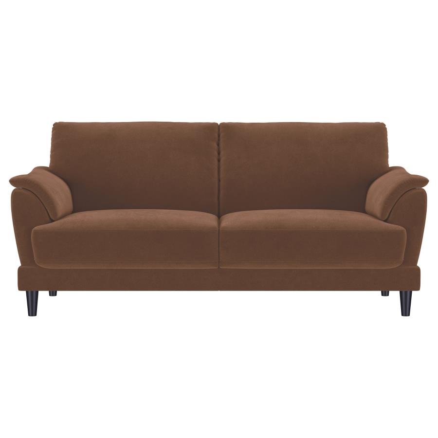 Selma 2-piece Velvet Upholstered Crescent Arm Sofa Set Rust - Image 7