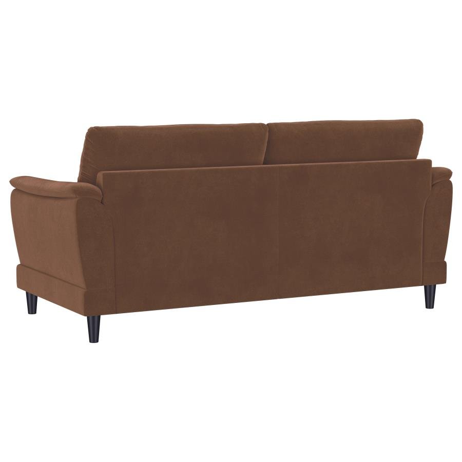 Selma 2-piece Velvet Upholstered Crescent Arm Sofa Set Rust - Image 6