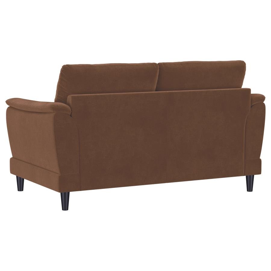 Selma 2-piece Velvet Upholstered Crescent Arm Sofa Set Rust - Image 3