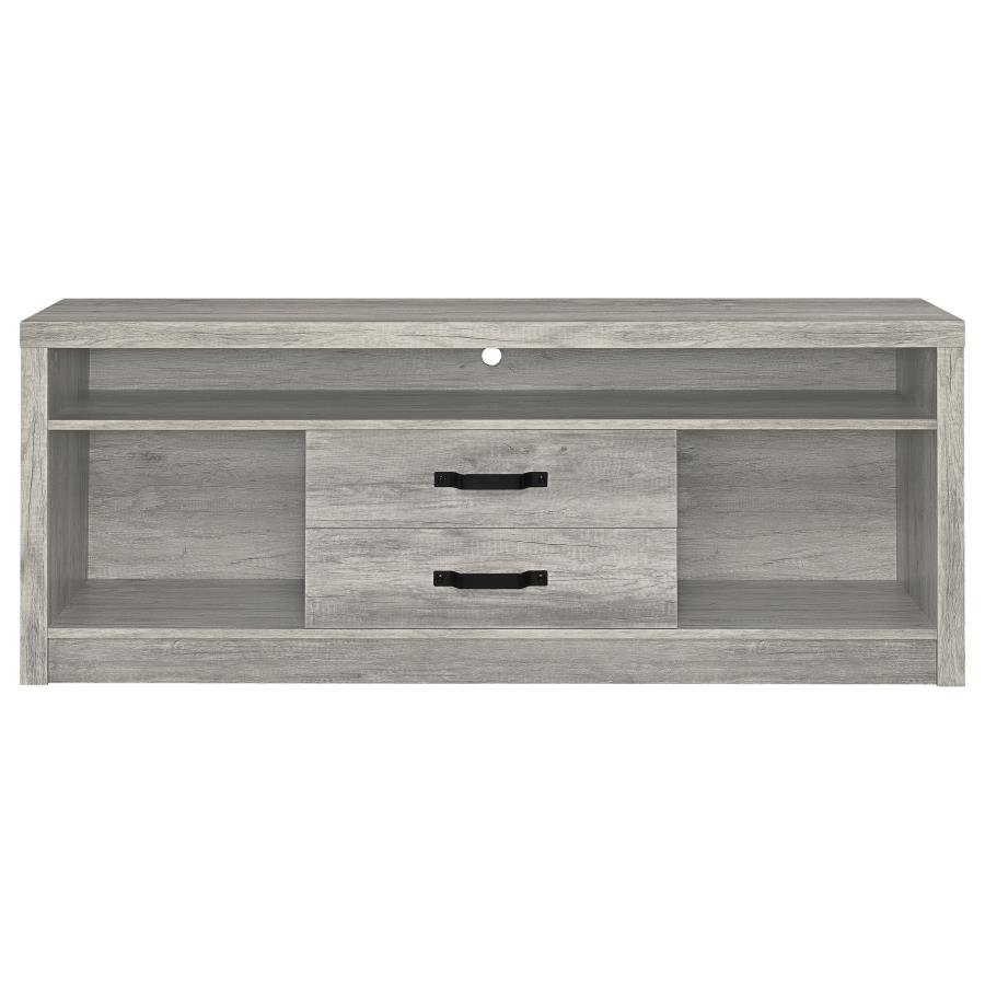 Burke 2-drawer Engineered Wood 59-inch TV Stand Grey Driftwood - Image 4
