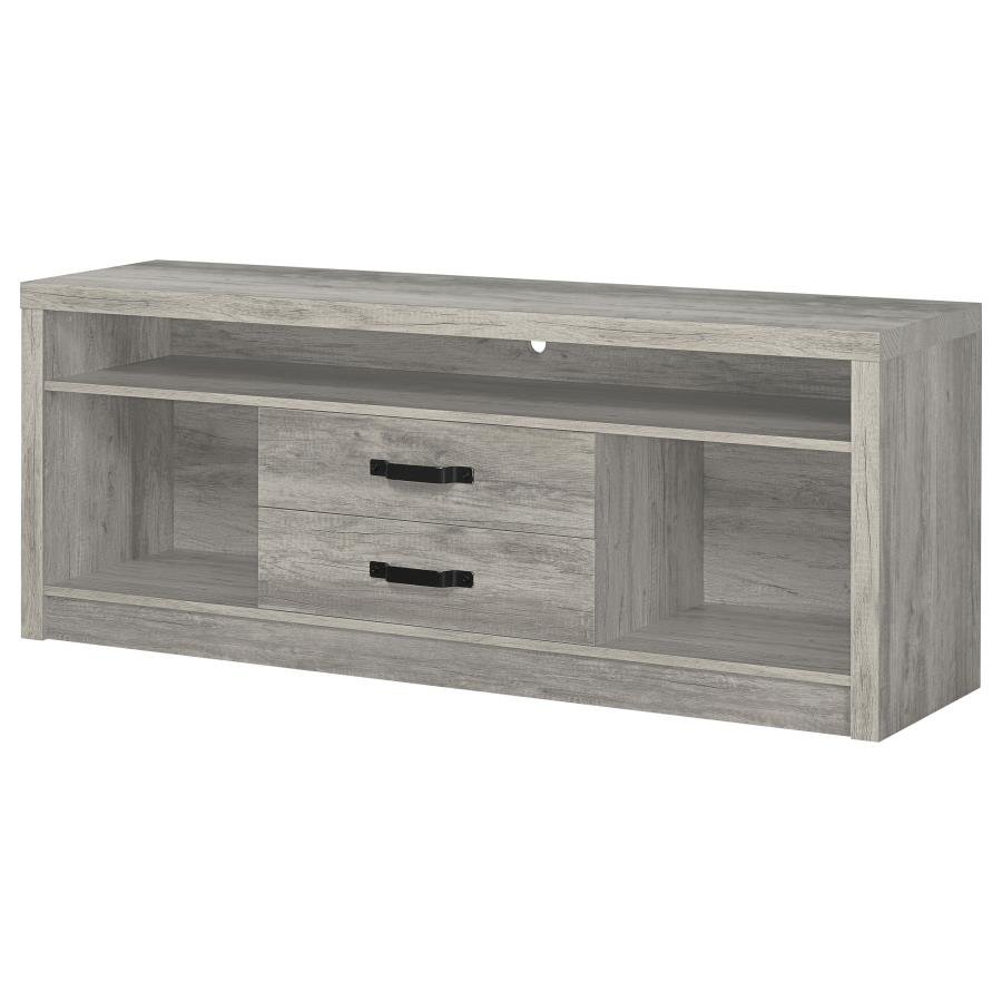 Burke 2-drawer Engineered Wood 59-inch TV Stand Grey Driftwood - Image 5