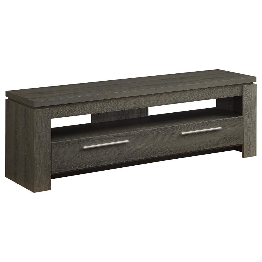 Elkton 2-drawer Engineered Wood 59-inch TV Stand Weathered Grey - Image 3