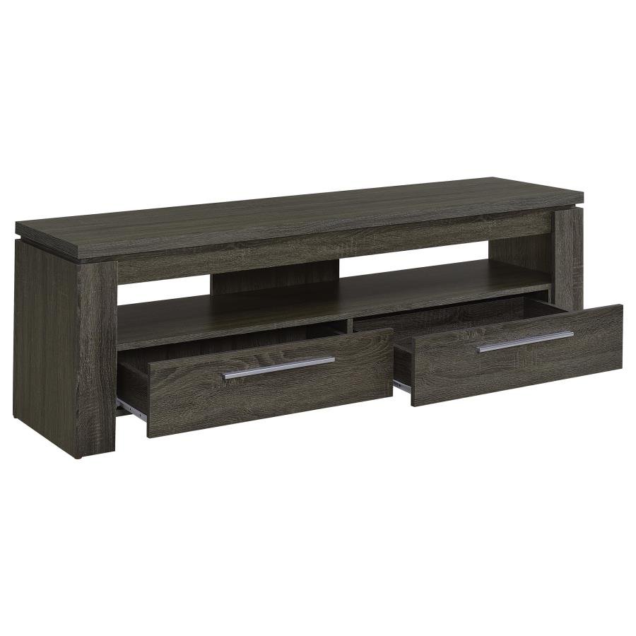 Elkton 2-drawer Engineered Wood 59-inch TV Stand Weathered Grey - Image 4
