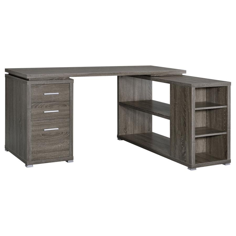 Yvette 60-inch 3-drawer L-Shape Computer Desk Weathered Grey - Image 3