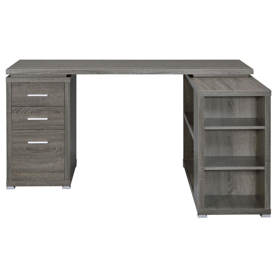 Yvette 60-inch 3-drawer L-Shape Computer Desk Weathered Grey - Image 6