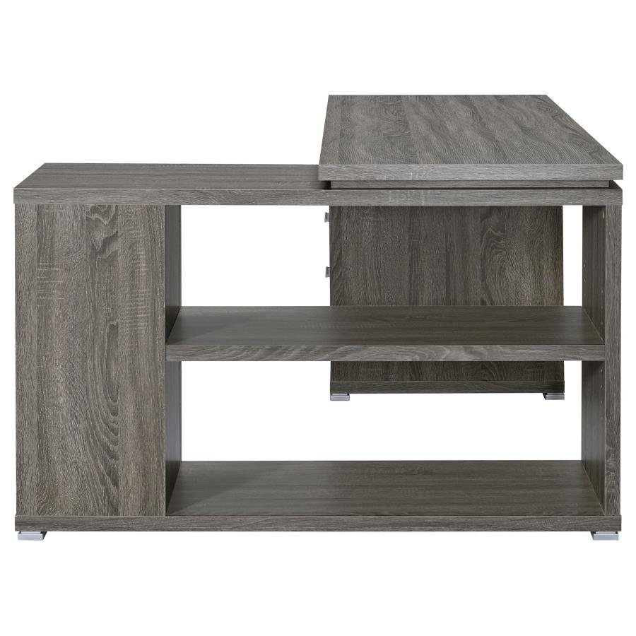 Yvette 60-inch 3-drawer L-Shape Computer Desk Weathered Grey - Image 7