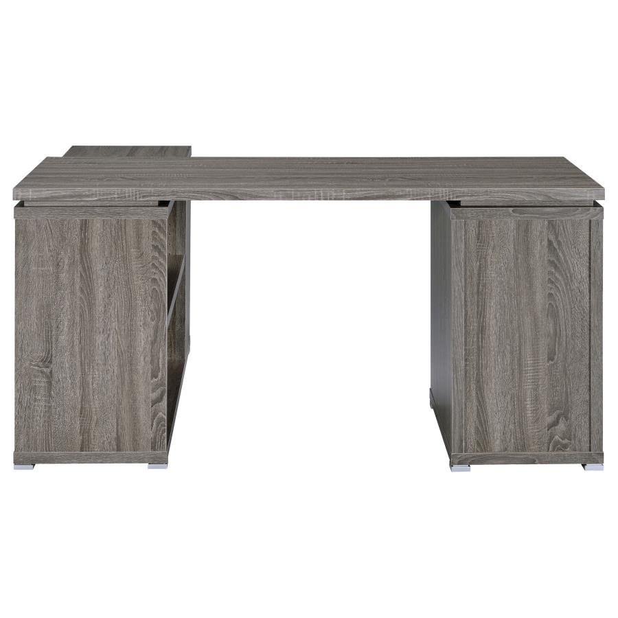 Yvette 60-inch 3-drawer L-Shape Computer Desk Weathered Grey - Image 9