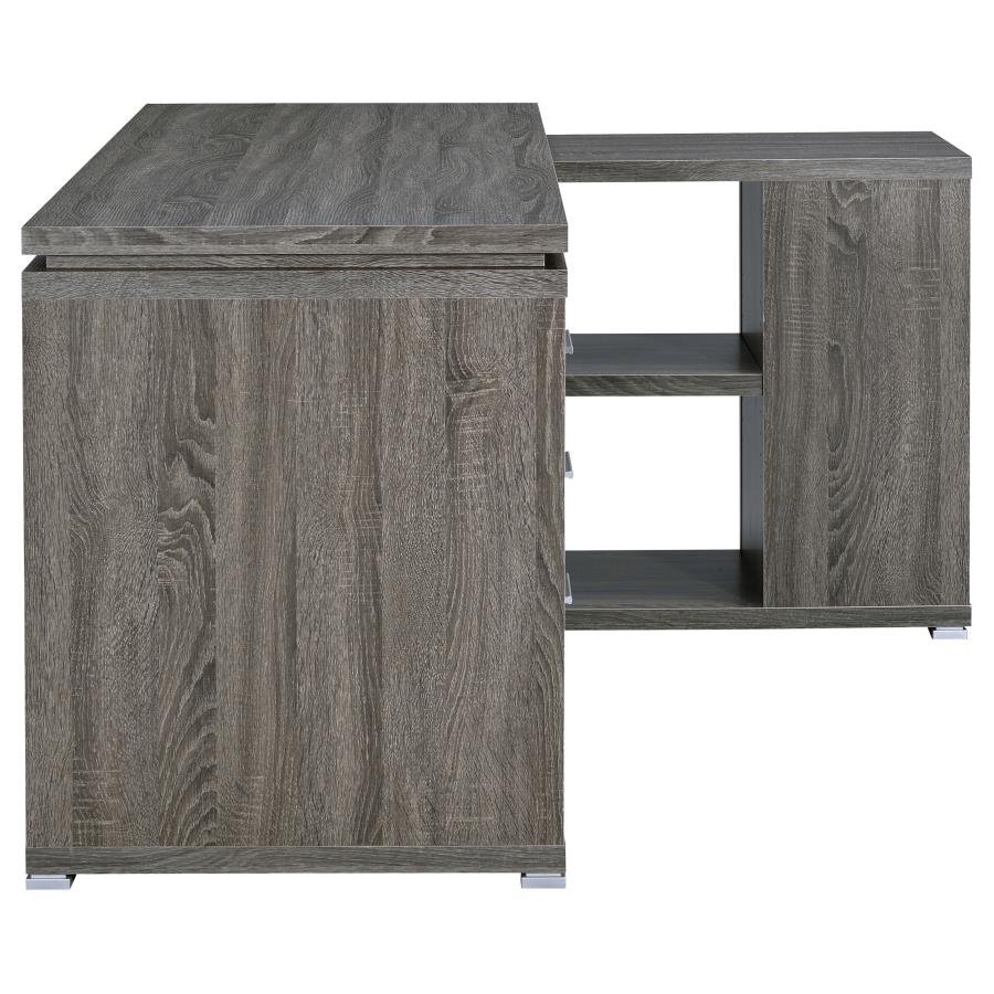 Yvette 60-inch 3-drawer L-Shape Computer Desk Weathered Grey - Image 10