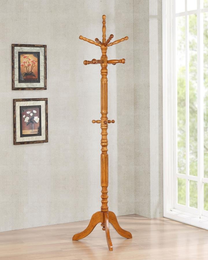 Achelle 11 Hook Freestanding Coat Rack Hanger Golden Brown - Image 2