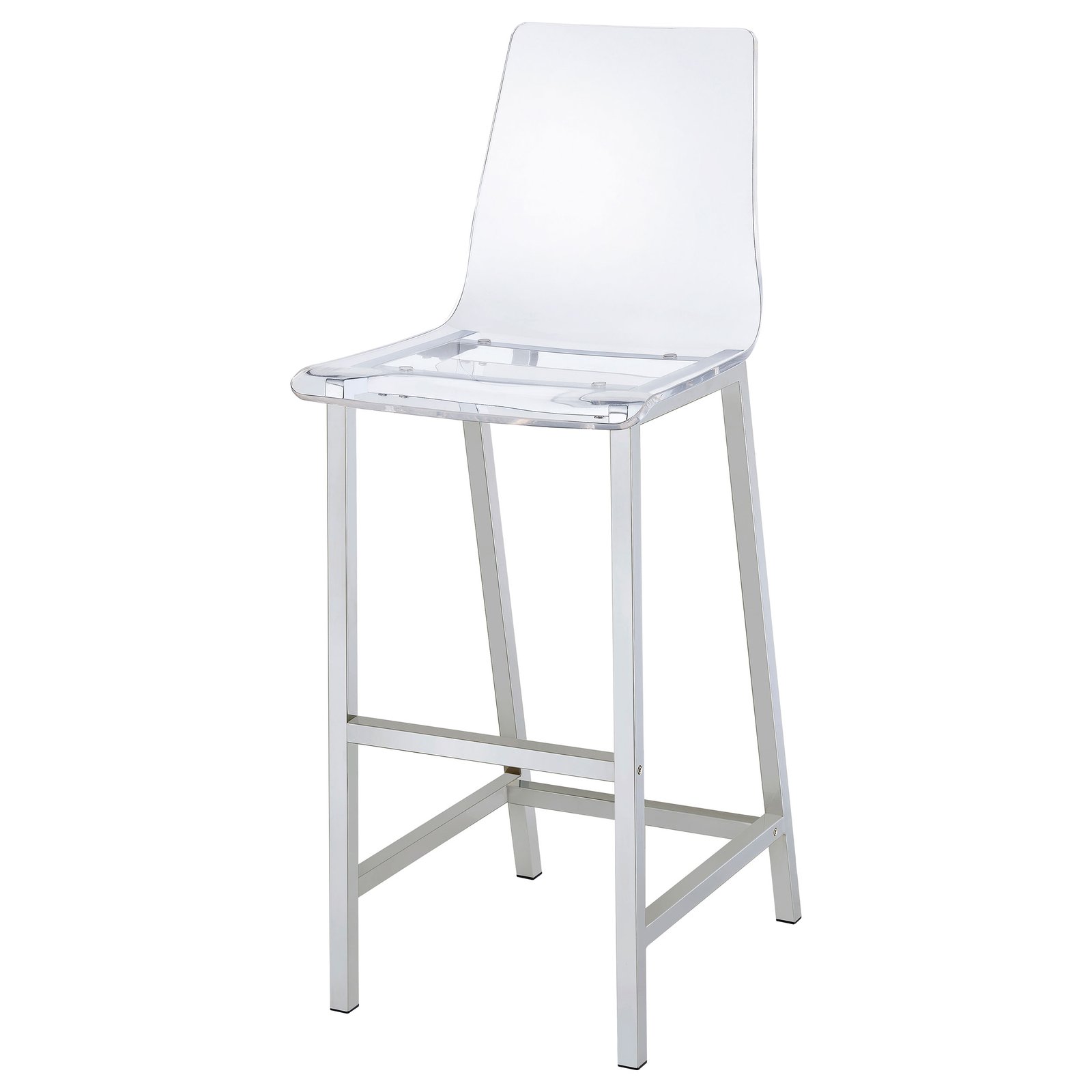 Juelia Clear Acrylic Bar Chair Chrome (Set of 2) - Image 5
