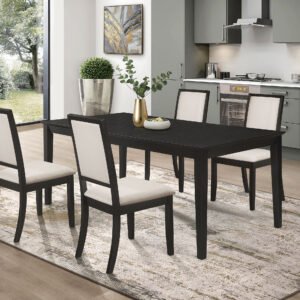 Louise 5-piece Rectangular Extension Leaf Dining Set Black