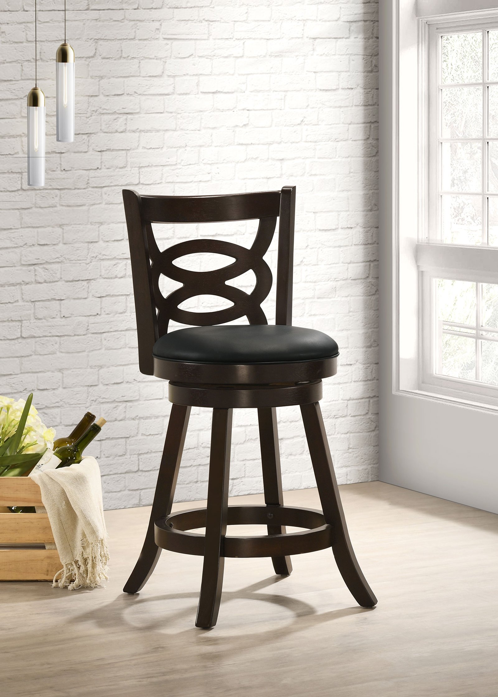 Calecita Wood Swivel Counter Stool Cappuccino (Set of 2) - Image 2