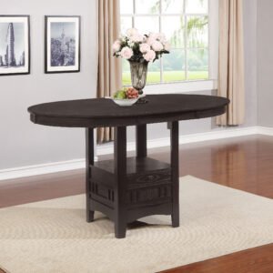 Lavon Oval 60-inch Extension Counter Dining Table Espresso