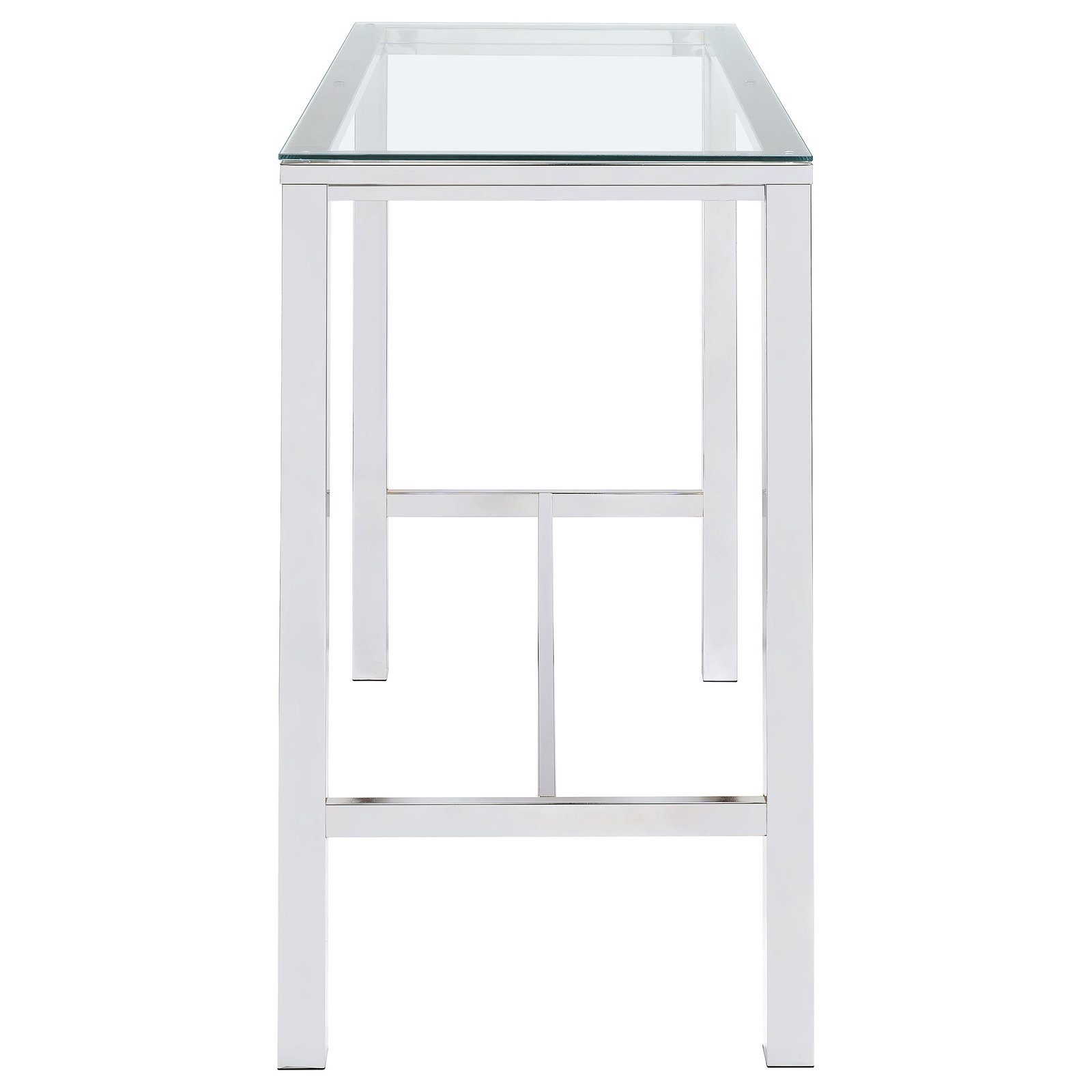 Tolbert Rectangular 47-inch Glass Top Pub Bar Table Chrome - Image 4