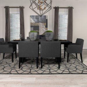 Catherine 7-piece Rectangular Dining Table Set Black