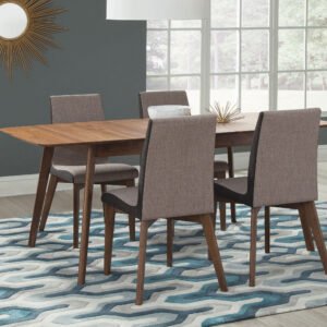Redbridge 5-piece Rectangular Dining Set Natural Walnut