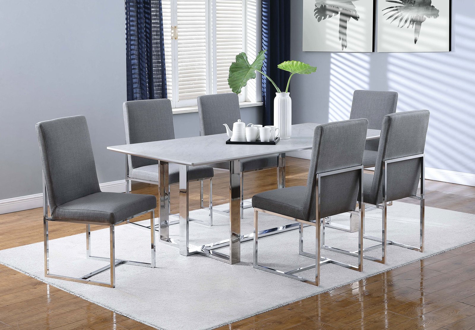 Mackinnon Upholstered Dining Side Chair Grey (Set of 2) - Image 11