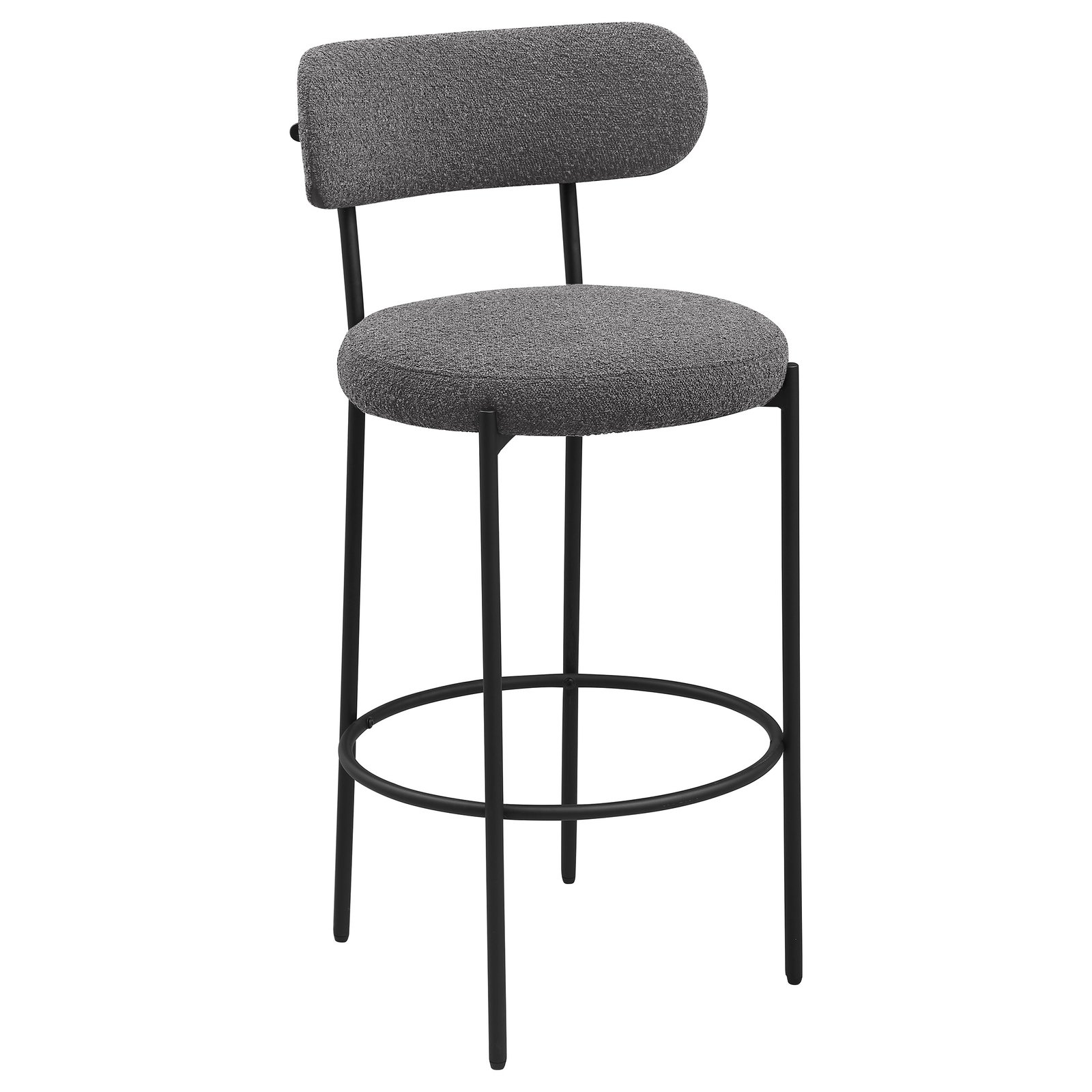Viola Boucle Upholstered Bar Chair Grey (Set of 2) - Image 3
