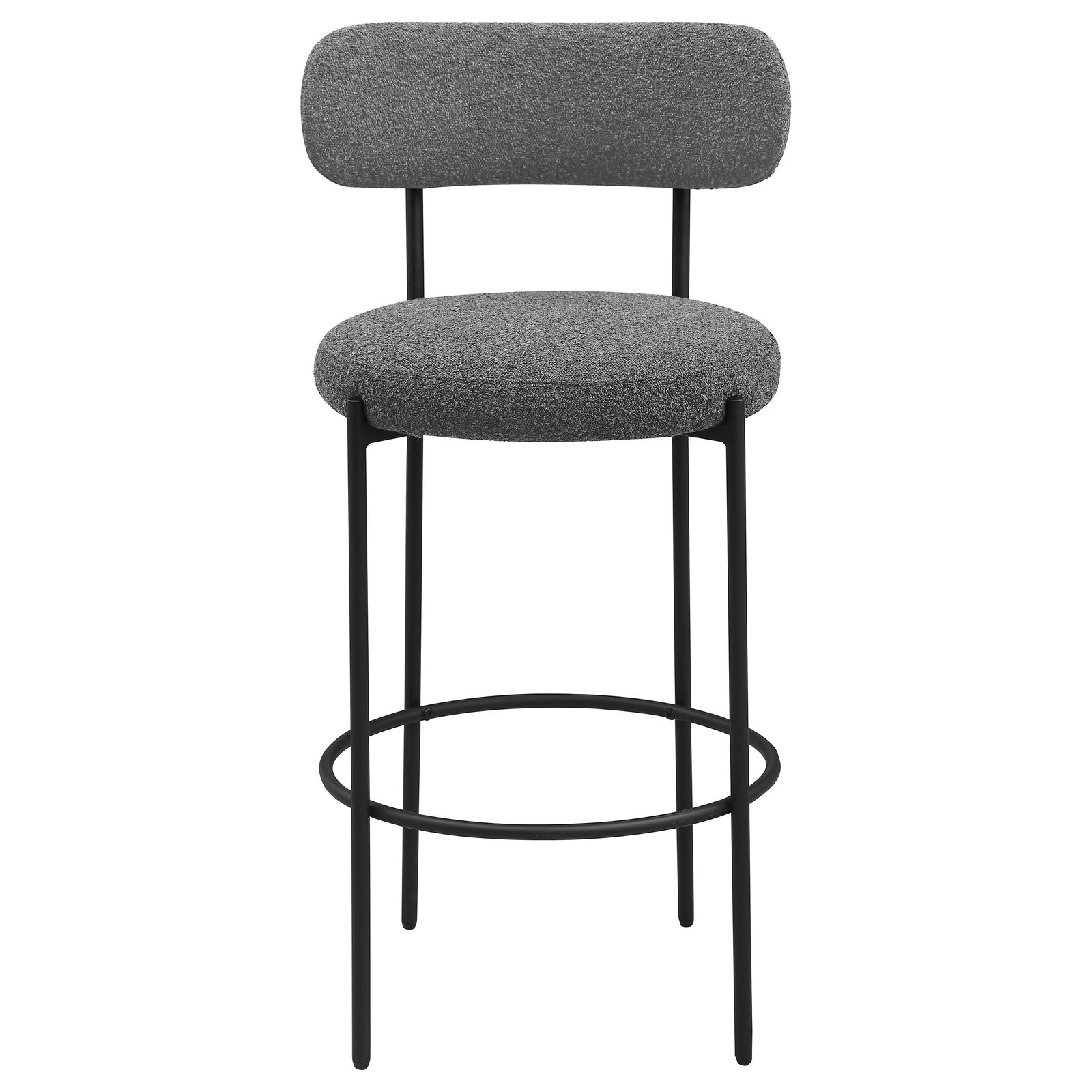 Viola Boucle Upholstered Bar Chair Grey (Set of 2) - Image 4