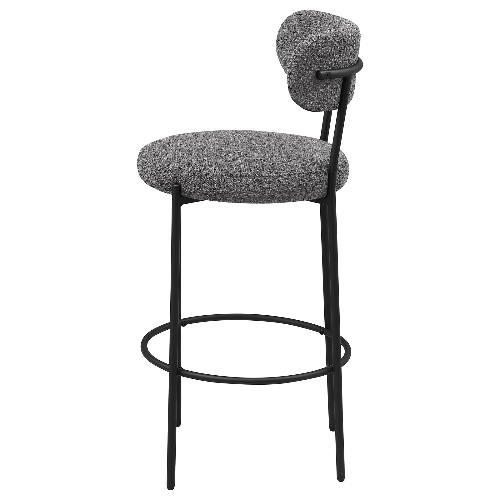 Viola Boucle Upholstered Bar Chair Grey (Set of 2) - Image 6