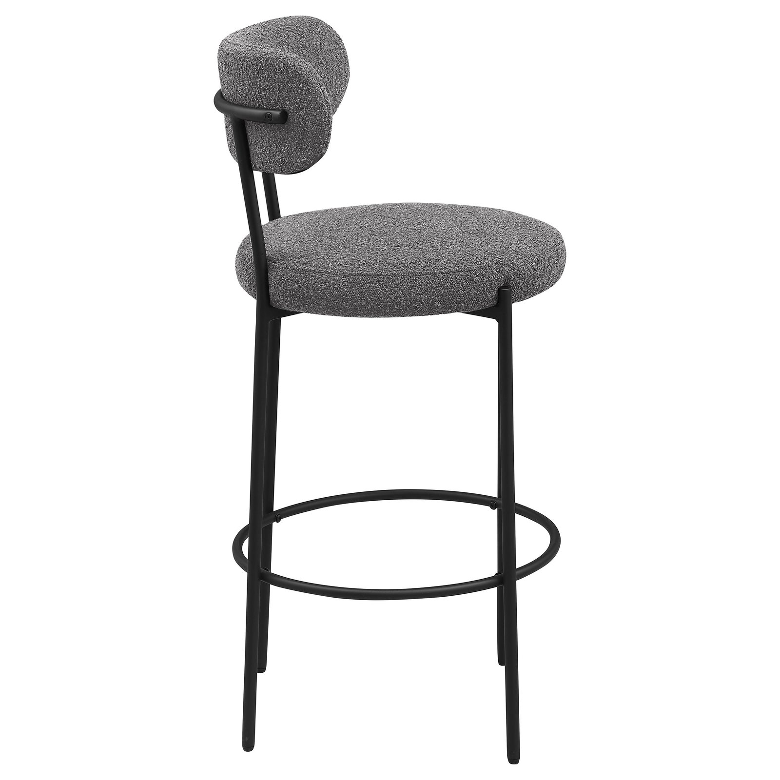 Viola Boucle Upholstered Bar Chair Grey (Set of 2) - Image 9