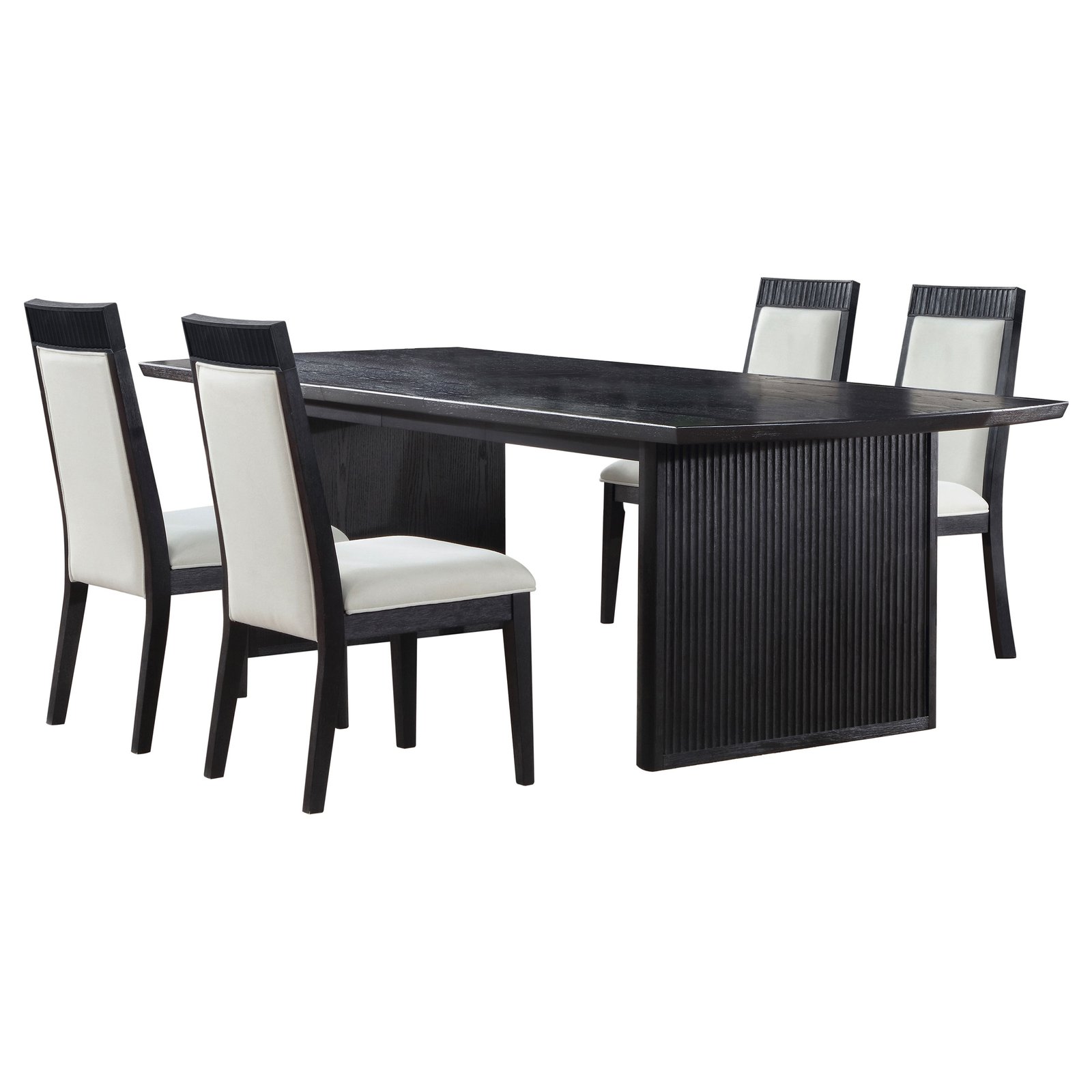 Brookmead 5-piece Extension Leaf Dining Table Set Black - Image 2