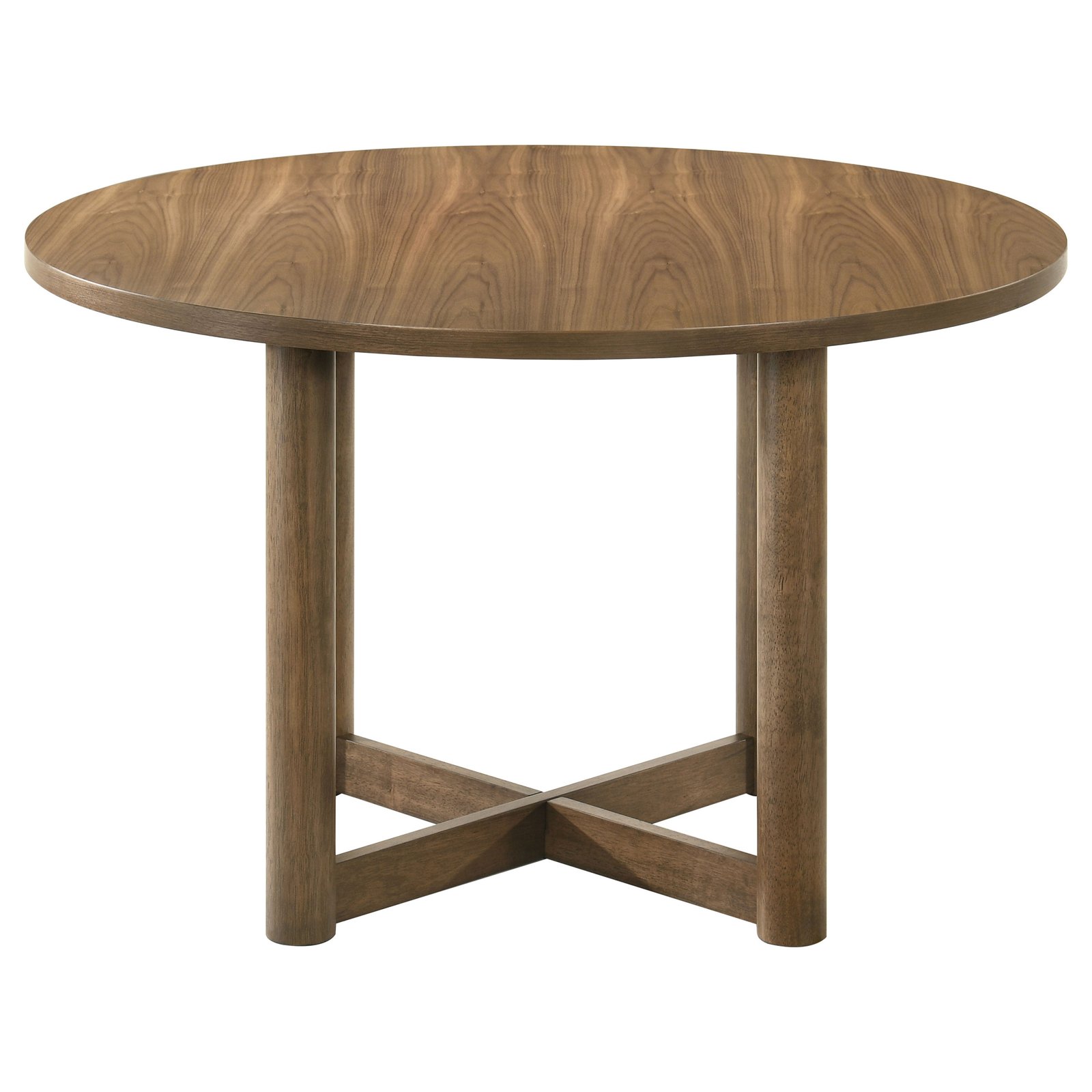 Crestmore 46-inch Round Wood Dining Table Walnut - Image 4