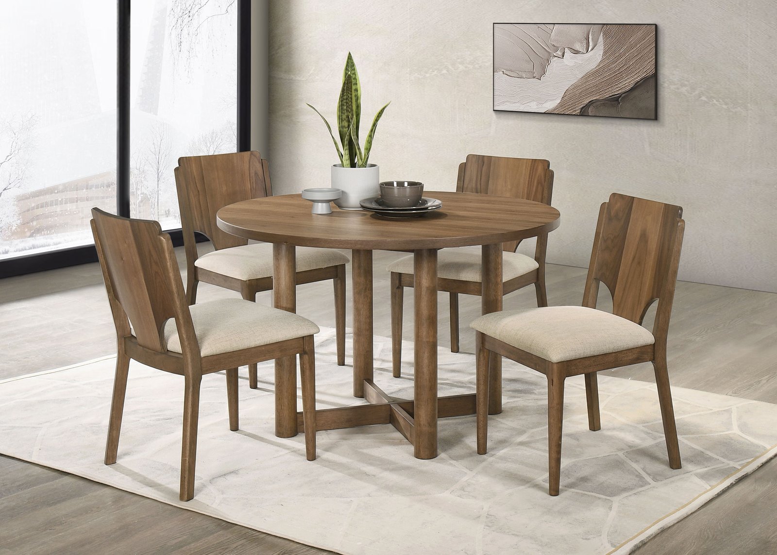 Crestmore Dining Chair Upholstered Seat Walnut (Set of 2) - Image 15