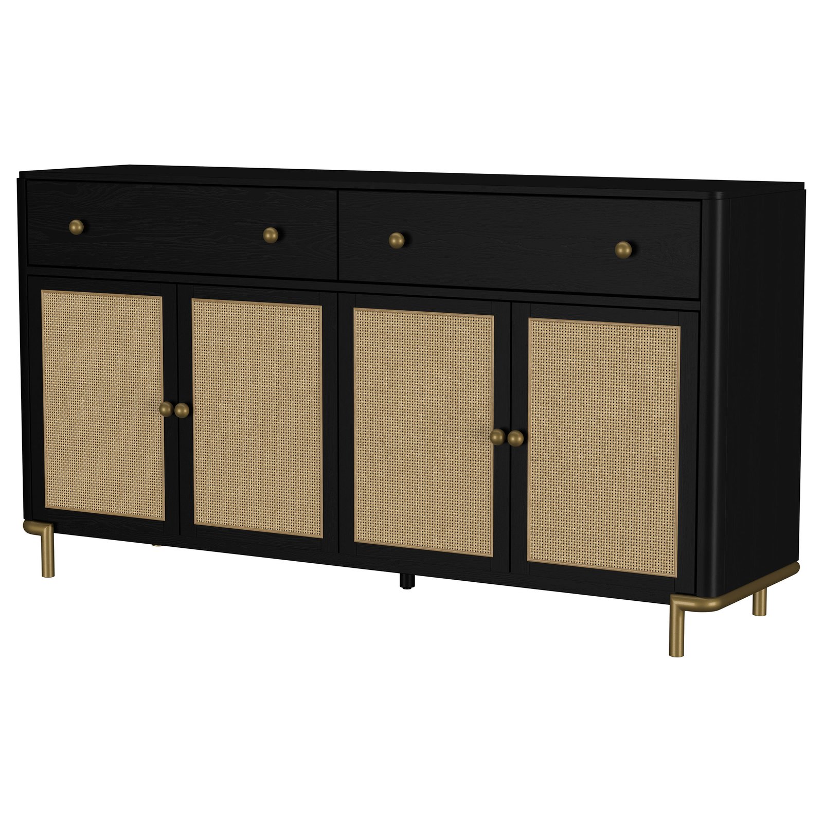 Arini 2-drawer Cane Door Dining Sideboard Server Black - Image 5