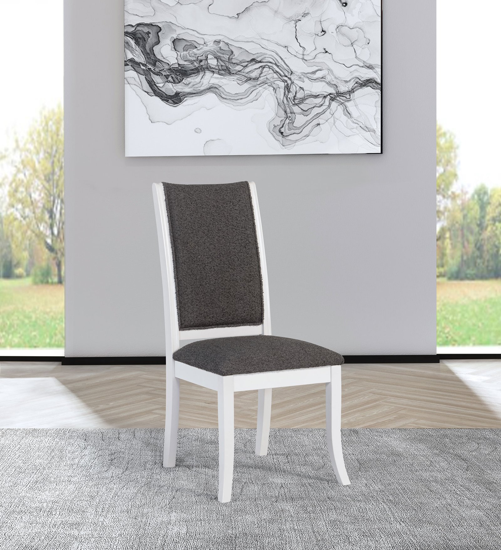 Judd Upholstered Dining Side Chair Pearl White (Set of 2) - Image 2
