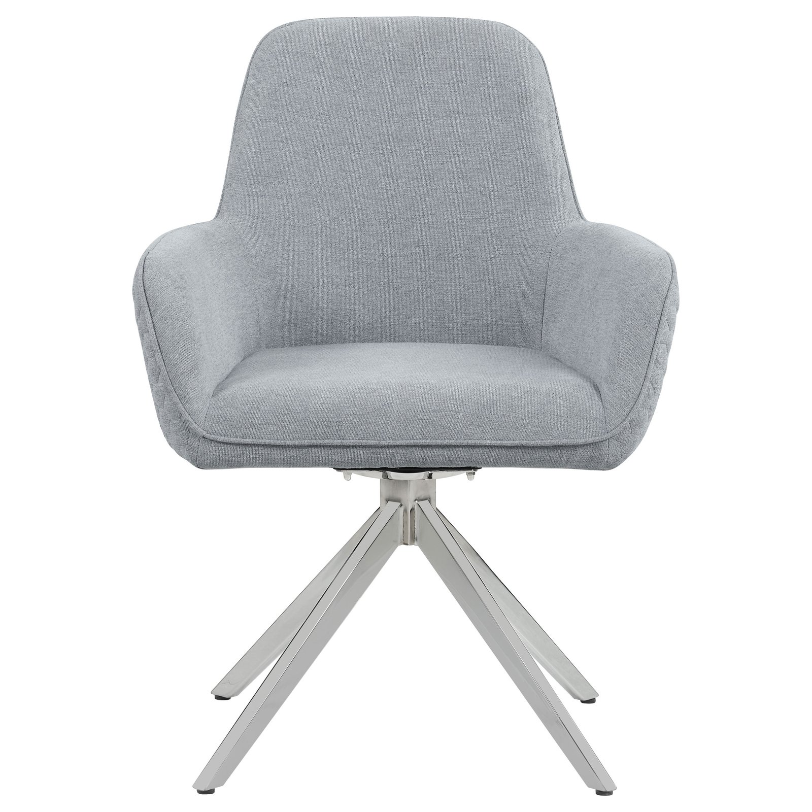 Abby Fabric Upholstered Swivel Dining Arm Chair Light Grey - Image 3