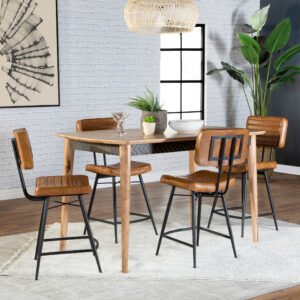 Partridge 5-piece Counter Dining Set Sheesham and Camel