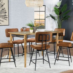 Partridge 7-piece Counter Dining Set Sheesham and Camel