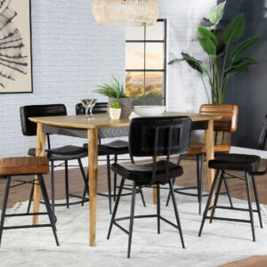 Partridge 7-piece Counter Dining Set Espresso and Camel