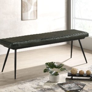 Misty Leather Upholstered Dining Bench Antique Espresso