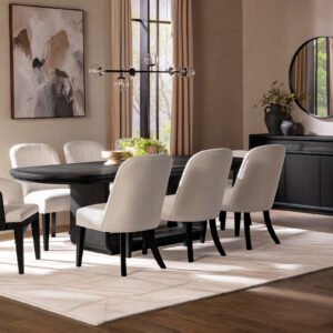 Leandro 9-piece Rectangular Dining Table Set Burnished Black