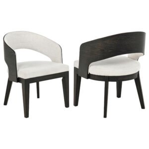 Leandro Upholstered Dining Arm Chair Cream (Set of 2)