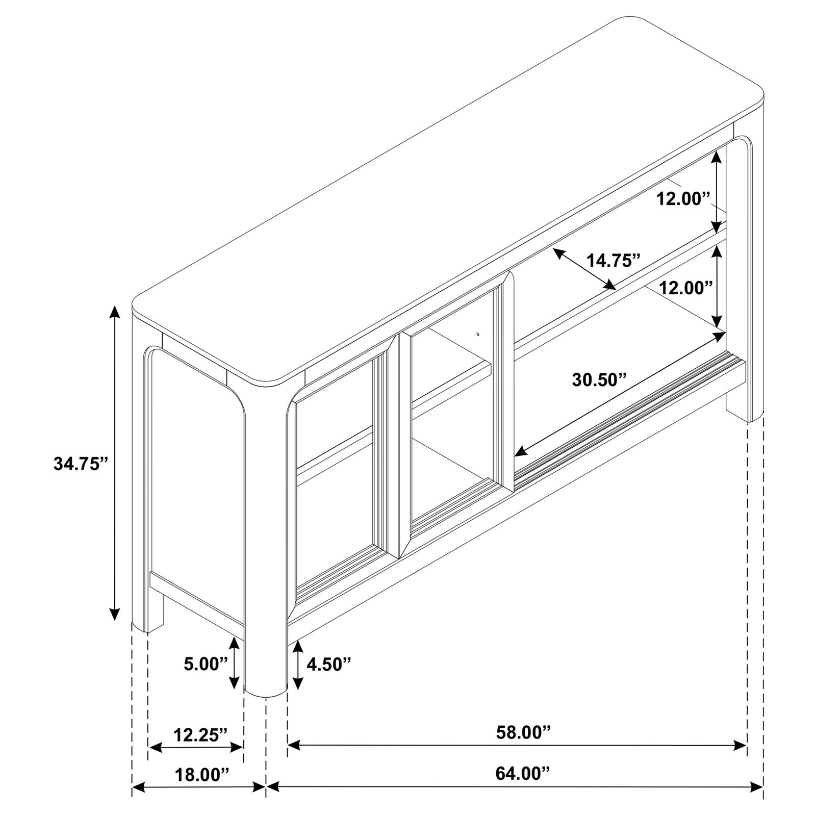 Solano Sliding Door Dining Sideboard Server Weathered Mango - Image 15