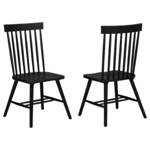 Andrews Windsor Spindle Back Dining Side Chair Black (Set of 2)