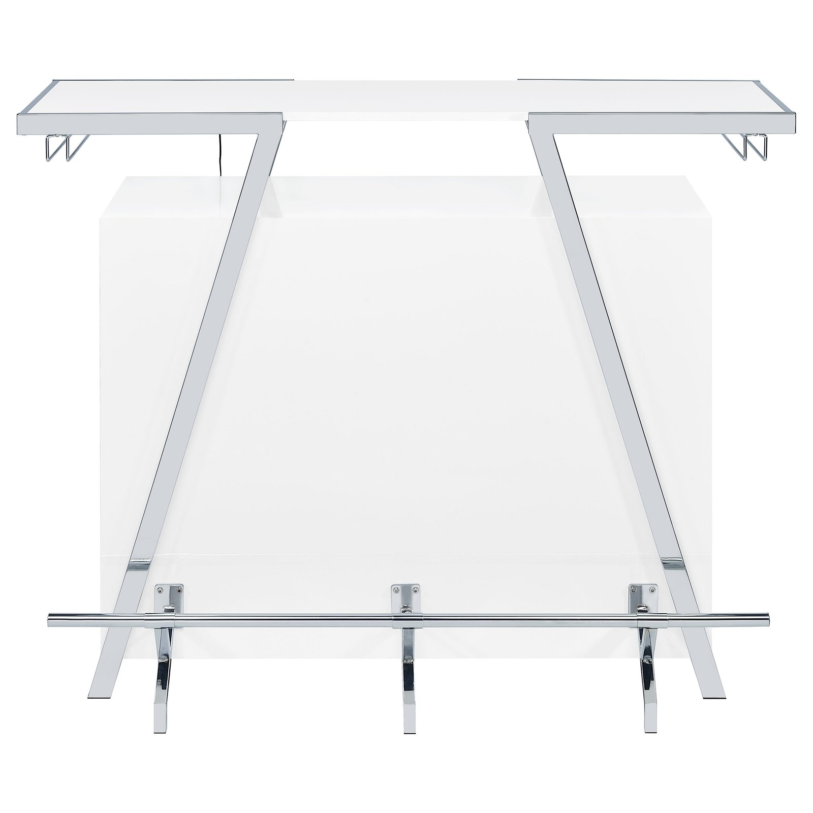 Araceli Freestanding LED Home Bar Cabinet White High Gloss - Image 15