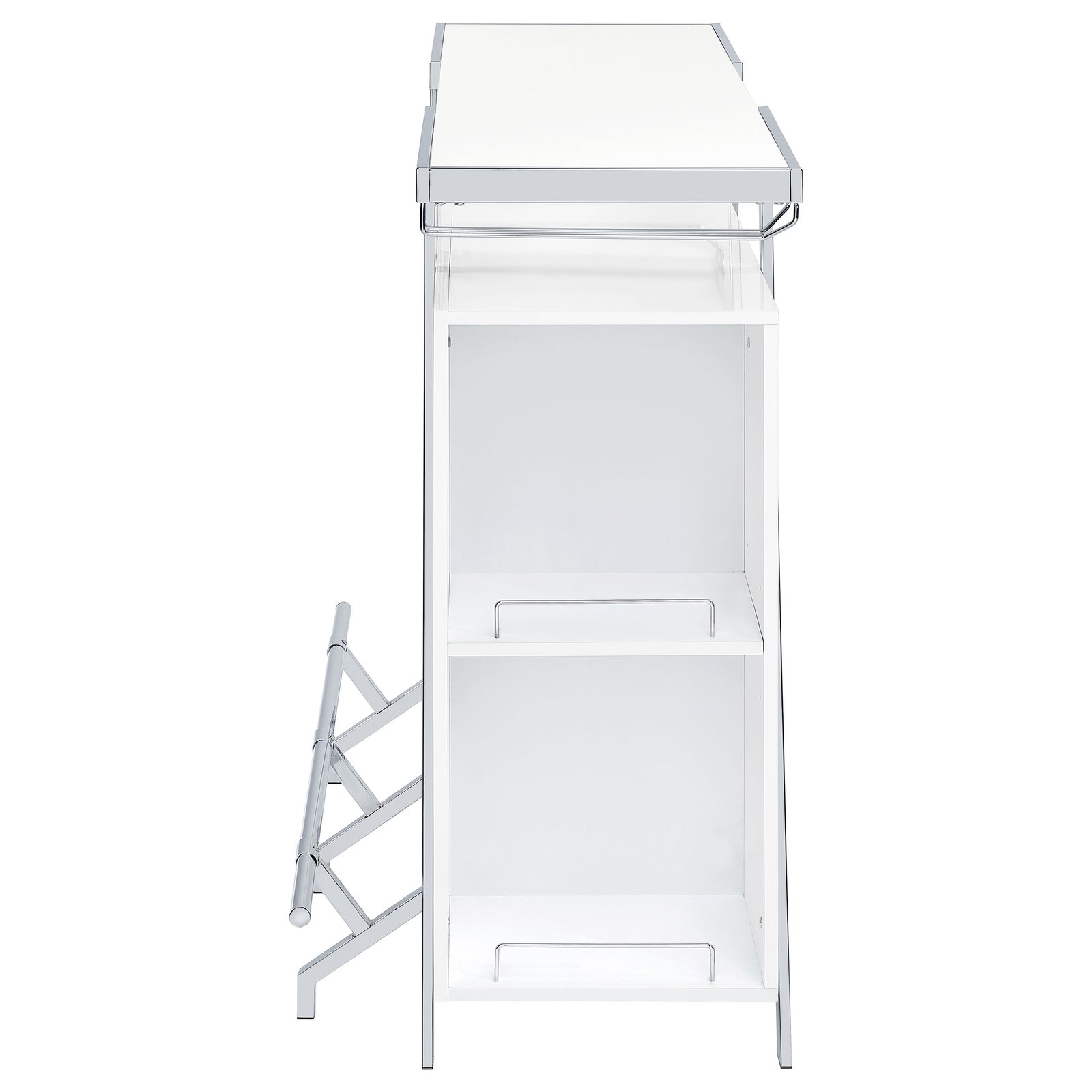 Araceli Freestanding LED Home Bar Cabinet White High Gloss - Image 16